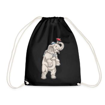 Elefant Seemann Seemansmütze - Turnbeutel - Schwarz - Vorne