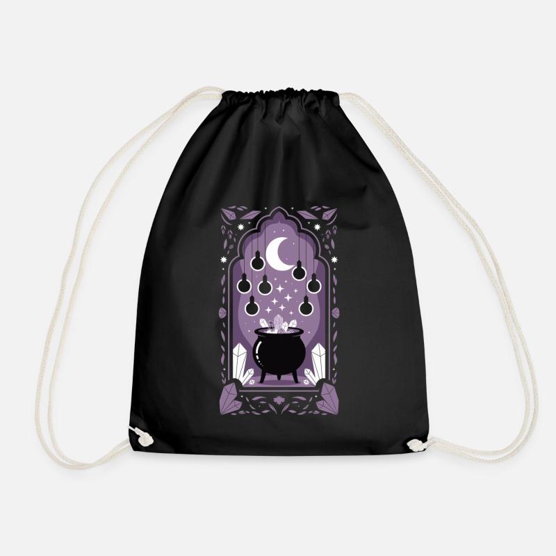 Cauldron: Magic Crystals - Drawstring Bag - black