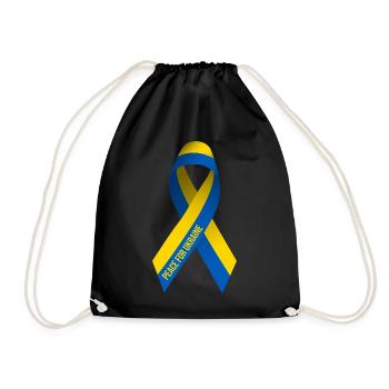 Ukraine Peace Ribbon - Turnbeutel - Schwarz - Vorne