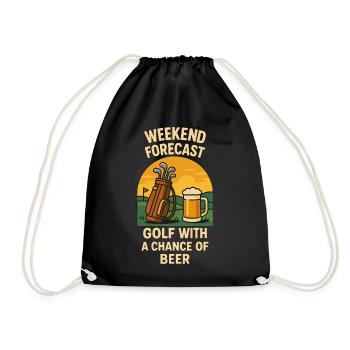 Weekend Forecast Golf With A Chance Of Beer - Drawstring Bag - black - Front
