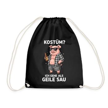 Sow Costume Fun Shirt - Drawstring Bag - black - Front