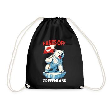 Hands Off Greenland - Turnbeutel - Schwarz - Vorne