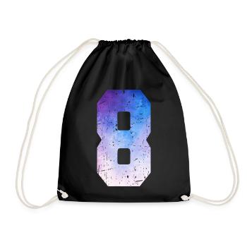 numéro 8 – Cadeau anniversaire 8 ans - Sac de sport léger - noir - Devant