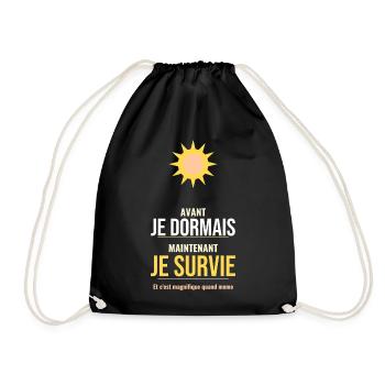 Avant Je Dormais Maintenant Je Survie Parent  - Sac de sport léger - noir - Devant