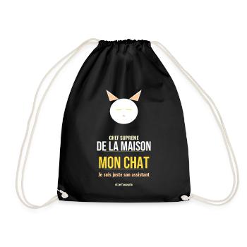 Mon Chat Chef De La Maison Humour Felin Maître - Sac de sport léger - noir - Devant