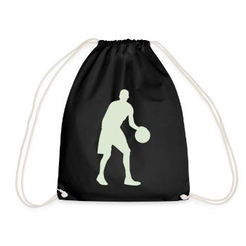 Basketball Silhouette Pastel Green - Drawstring Bag - black - Front