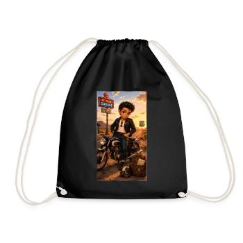 Steven Biker Motorcycle Road 66 Vintage – Kek-Ina - Turnbeutel - Schwarz - Vorne