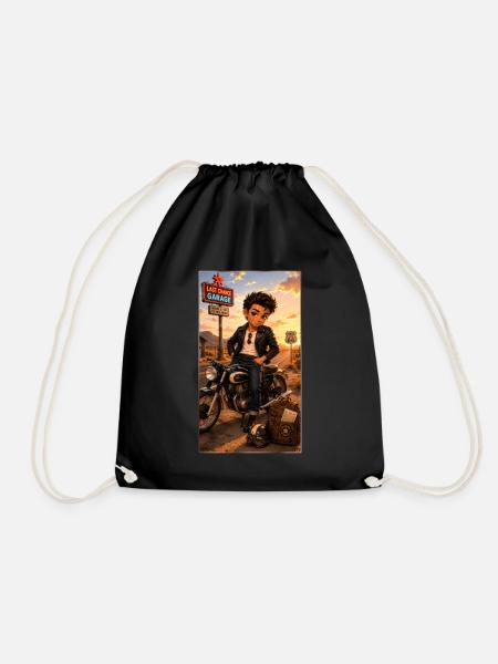 Steven Biker Motorcycle Road 66 Vintage – Kek-Ina - Turnbeutel - Schwarz