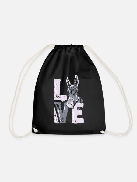 donkey - Drawstring Bag - black