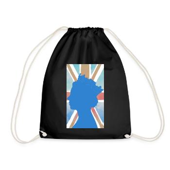 QUEEN ELIZABETH UK FLAG UNION JACK KINGDOM HEAVEN - Turnbeutel - Schwarz - Vorne