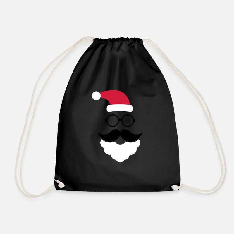 Hipster Weihnachtsmann - Turnbeutel - Schwarz