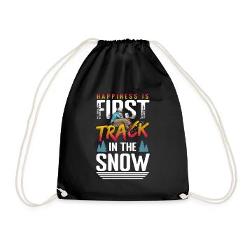 Snowboarding Snow Freestyle - Drawstring Bag - black - Front