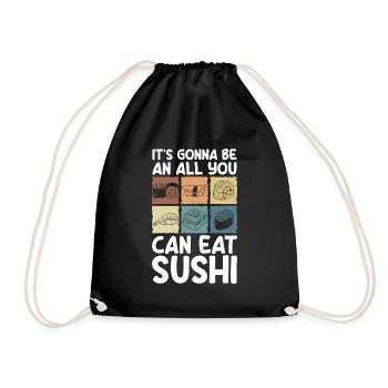 Buffet counter self-service gourmet - Drawstring Bag - black - Front