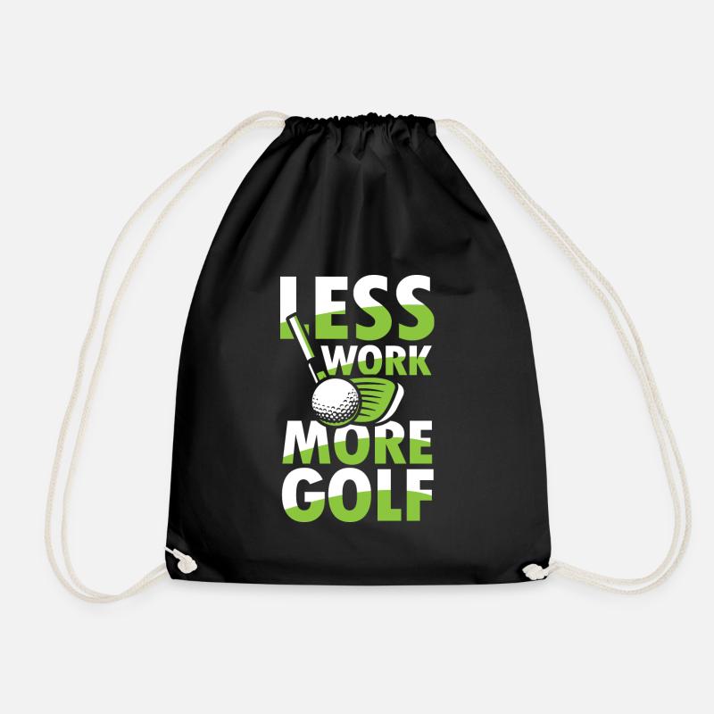 Rente Ruhestand Less Work More Golf für einen - Turnbeutel - Schwarz