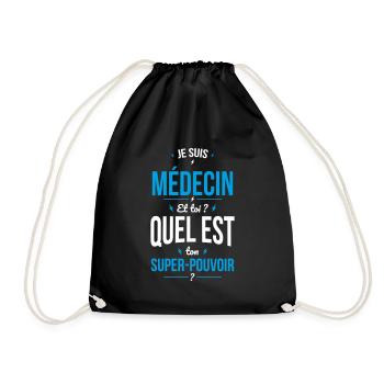 Je suis médecin - Super-pouvoir - Sac de sport léger - noir - Devant