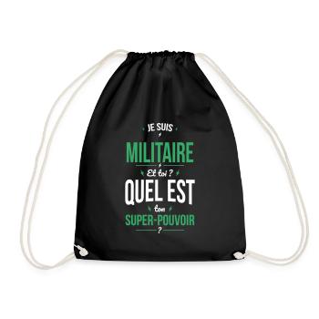 Je suis militaire - Super-pouvoir - Sac de sport léger - noir - Devant