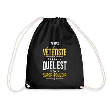 Je suis vététiste - Super-pouvoir - Sac de sport léger - noir - Devant