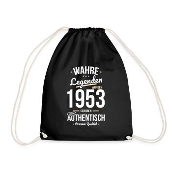 70. Geburtstag - Legenden wurden 1953 - Turnbeutel - Schwarz - Vorne