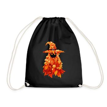 Spooky witch in autumn Halloween - Drawstring Bag - black - Front