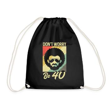 40th Birthday - Drawstring Bag - black - Front