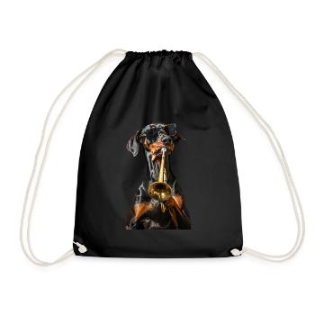 Doberman Pinscher Trompette - Sac de sport léger - noir - Devant