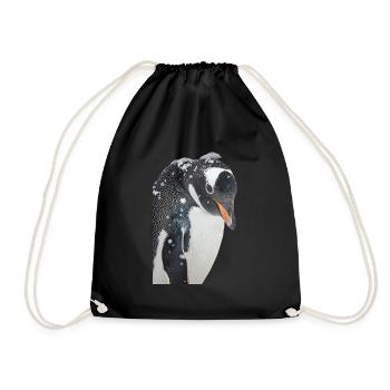Pinguin - Turnbeutel - Schwarz - Vorne