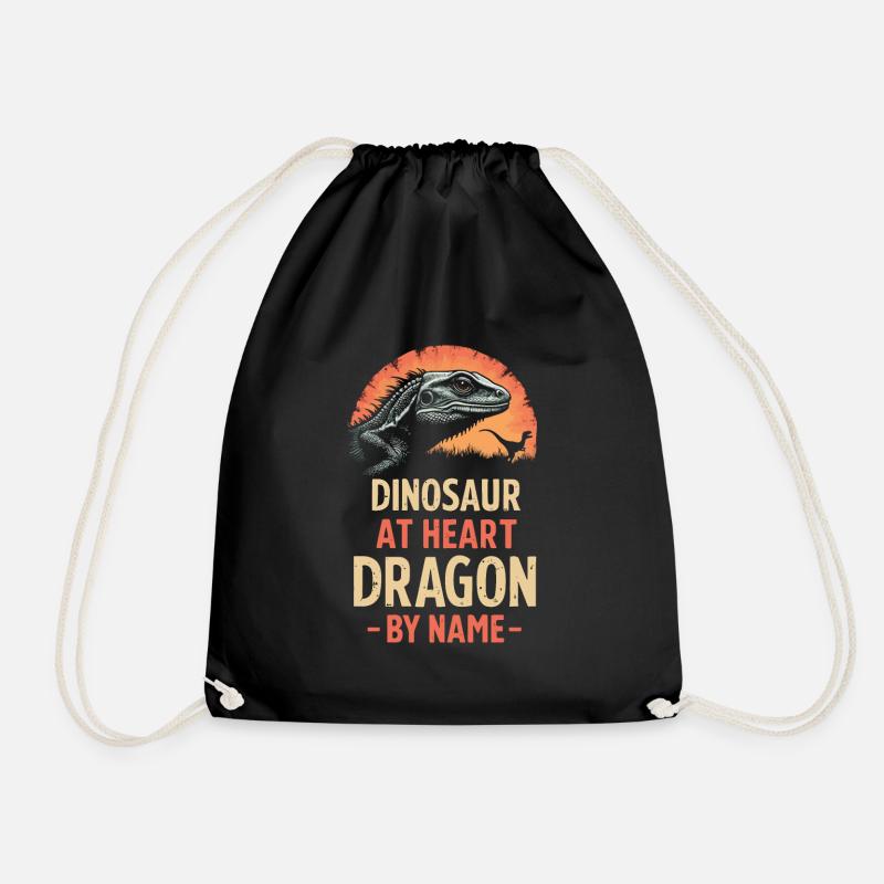 Bearded Dragon Bartagame - Drawstring Bag - black