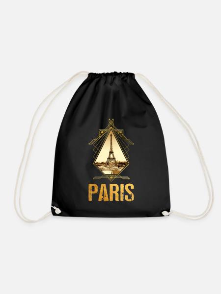Paris Frankreich Stadt Skyline Gold Heimat Liebe - Turnbeutel - Schwarz