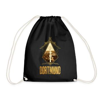 Dortmund Deutschland Stadt Skyline Gold Liebe - Turnbeutel - Schwarz - Vorne