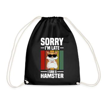 Hamster Liebhaber | Hamster Nagetiere Geschenkidee - Turnbeutel - Schwarz - Vorne