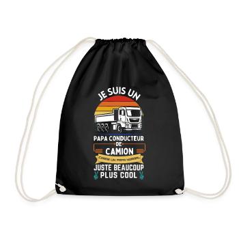 T-shirt de la fête des pères - Papa Camionneur - Sac de sport léger - noir - Devant