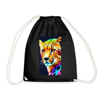Cheetah Front - Turnbeutel - Schwarz - Vorne