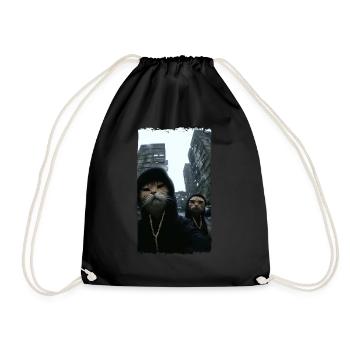 Gangster Cats Streetwear Cool Cat Motif - Sac de sport léger - noir - Devant