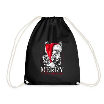 Santa MUDI Merry Christmas Dogs Dog Wilsigns - Drawstring Bag - black - Front