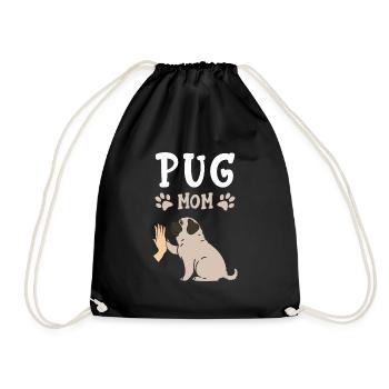 Mops Mama Hund Hund Besitzer Geschenk Hund Mama - Turnbeutel - Schwarz - Vorne