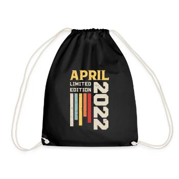 April 2022 - Birthday gift April 2022 April - Drawstring Bag - black - Front