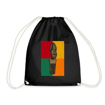 Afro Kammhaar Frisur Geschichte Kultur Afrika Kamm - Turnbeutel - Schwarz - Vorne
