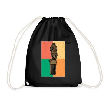 Afro Kammhaar Frisur Geschichte Kultur Afrika Kamm - Turnbeutel - Schwarz - Vorne