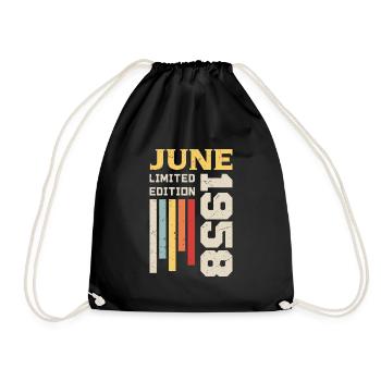 June 1958 - Birthday gift June 1958 June - Drawstring Bag - black - Front