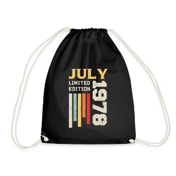 July 1978 - July 1978 Birthday Gift - Drawstring Bag - black - Front
