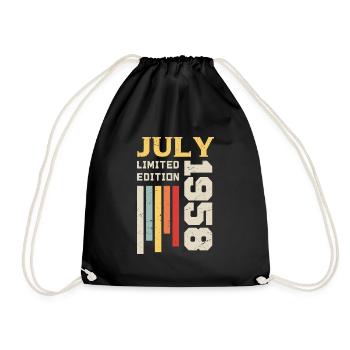 July 1958 - July 1958 Birthday Gift - Drawstring Bag - black - Front