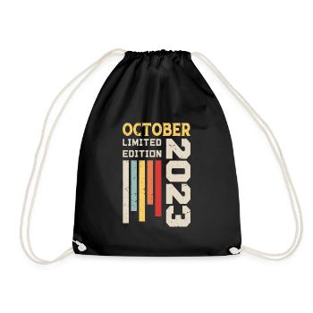 October 2023 - October 2023 Birthday Gift - Drawstring Bag - black - Front