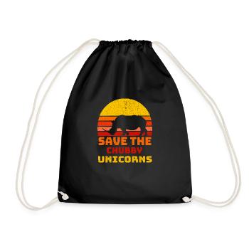Save The Chubby Unicorns - Drawstring Bag - black - Front