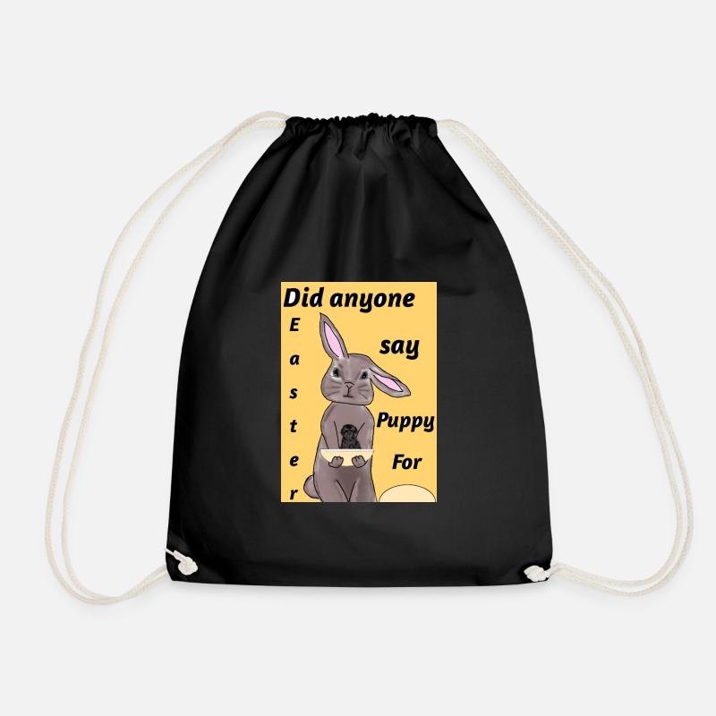 Easter Design For The Puppy Lovers - Drawstring Bag - black