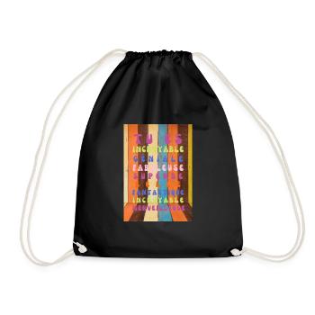 tu es incroyable fabuleuse - Sac de sport léger - noir - Devant