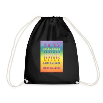 tu es incroyable, géniale, superbe - Sac de sport léger - noir - Devant