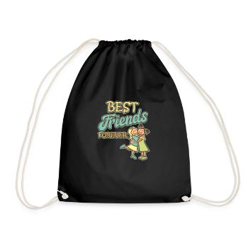 Freundschaft Friends Beste Freunde Shirt Classic - Turnbeutel - Schwarz - Vorne
