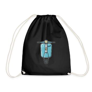 Scooter Motorroller Roller - Drawstring Bag - black - Front