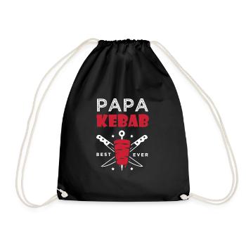 papa kebab cadeau papa chef meilleur kebab - Sac de sport léger - noir - Devant
