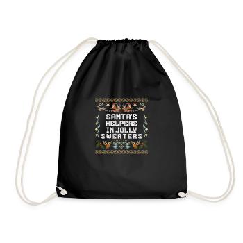 Christmas Santa's Here Jolly Elf Oh Oh Oh - Drawstring Bag - black - Front